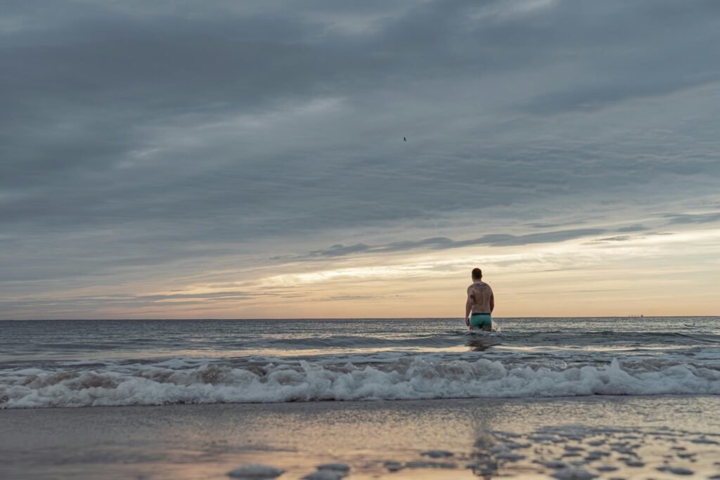 a man standing in the water